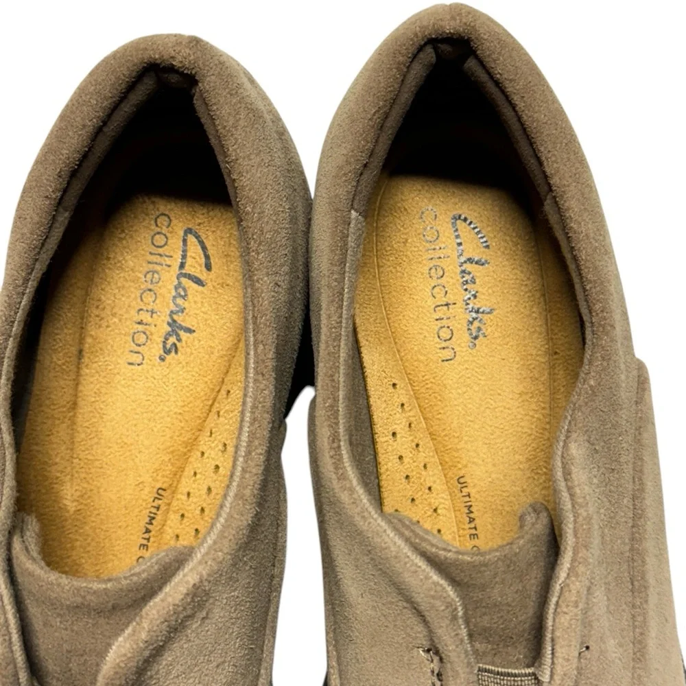 Clarks Womens Airabell Sky Gris Beige Size‎ 9.5M Slip On Casual Shoes Comfort